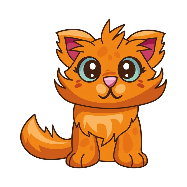 Gato Mascote Ilustração Isolado Vetor —  Vetores de Stock