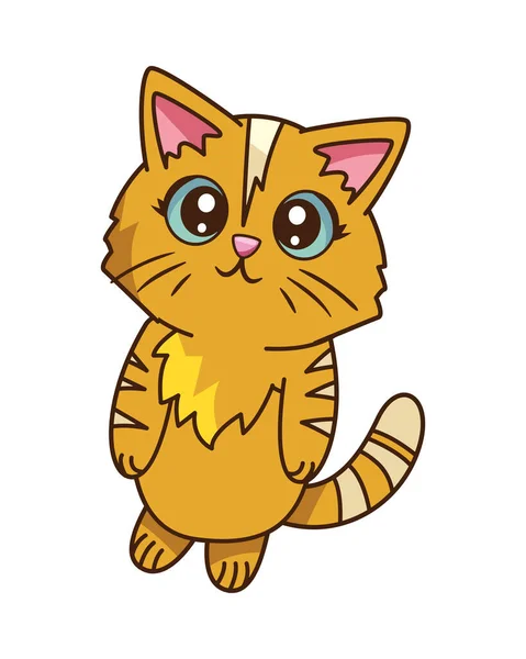 Mascote Gato Design Ilustração Isolada —  Vetores de Stock