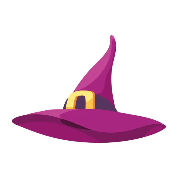 Halloween Čarodějnice Klobouk Nosit Izolované Ilustrace — Stockový vektor