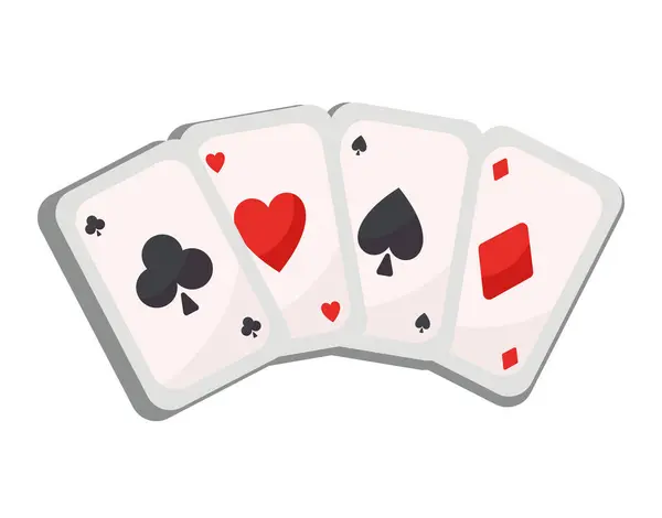 Cartas Casino Deck Ilustração Isolado — Vetor de Stock