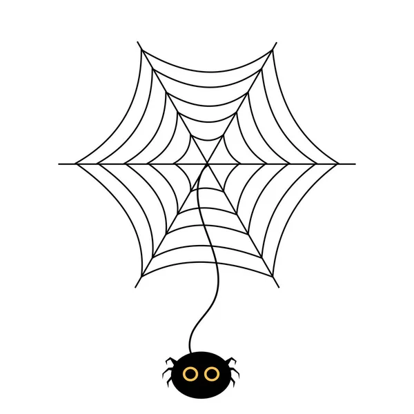Halloween Spider Cobweb Illustration Isolated — Stock Vector