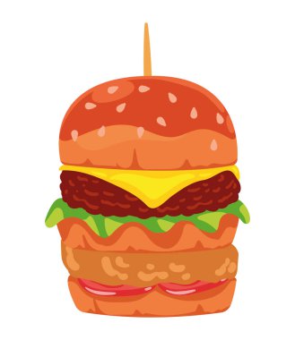 Gurme burger çizimleri izole edilmiş.