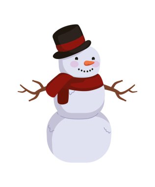 Noel karakteri Kardan Adam çizimi izole edildi