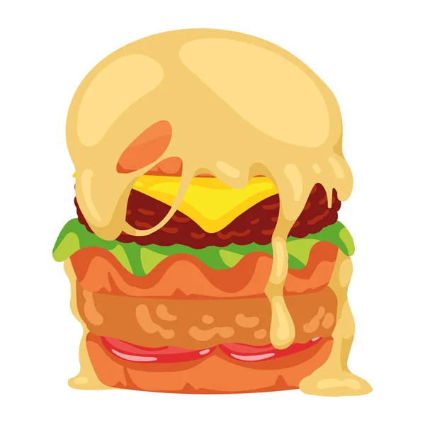 Gurme Burger Peynir Yalıtılmış — Stok Vektör