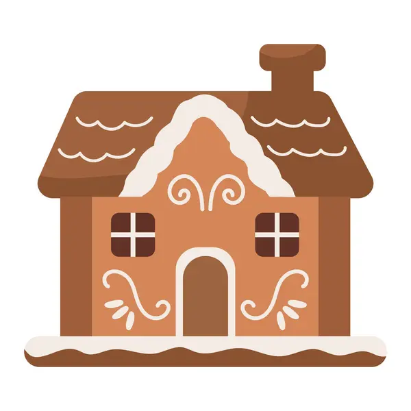 Weihnachten Haus Illustration Isoliert Design — Stockvektor