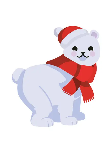 Різдвяний Персонаж Ведмідь Ілюстрація Ізольована — стоковий вектор