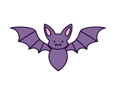 Cadılar bayramı mor yarasa uçan ikonu