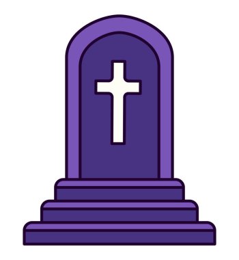 Çapraz simgeli cadılar bayramı mezarı