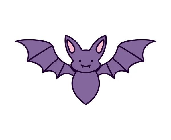 Halloween Roxo Bat Voando Ícone — Vetor de Stock