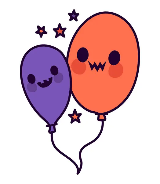 Halloween Ballonger Helium Firande Ikon — Stock vektor
