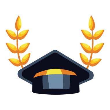 Mezuniyet şapkası eğitimi izole resim
