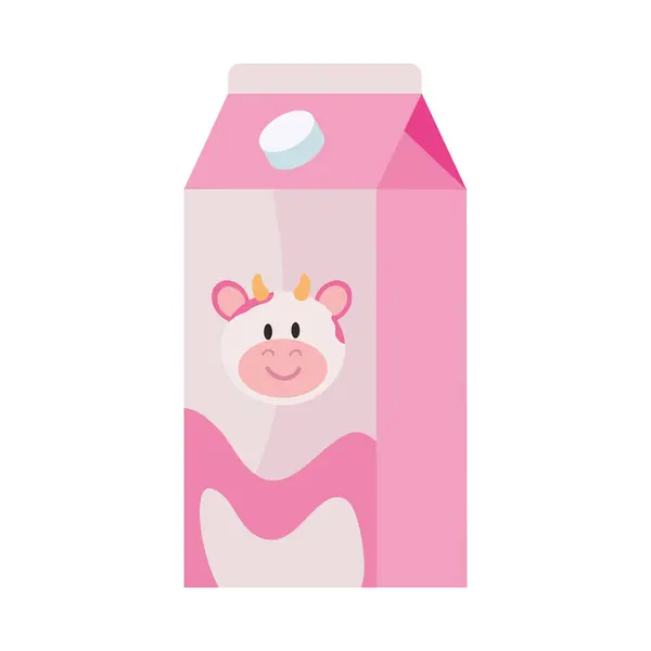 Tetrapack Box Mjölk Smak Isolerad Illustration — Stock vektor