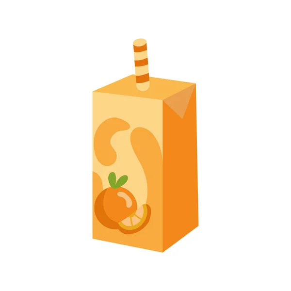 Tetrapack Box Juice Isolerad Illustration — Stock vektor