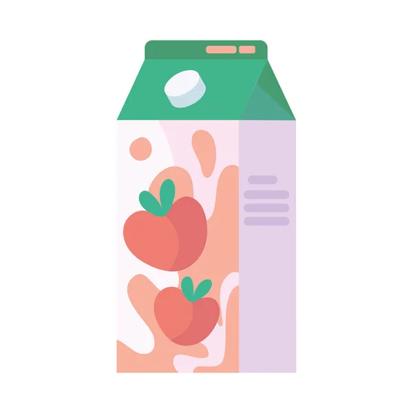 Illustrazione Isolata Del Succo Mela Della Scatola Tetrapack — Vettoriale Stock