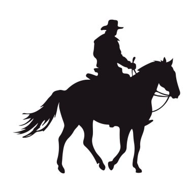 Kovboy silueti at stili izole