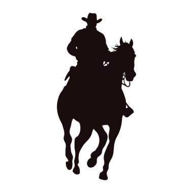 At resimlerindeki kovboy silueti izole edilmiş.