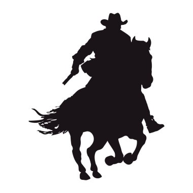 Kovboy silueti at izole tasarımı