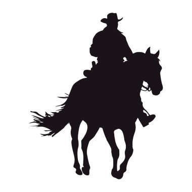 At tasarımındaki kovboy silueti izole edilmiş.