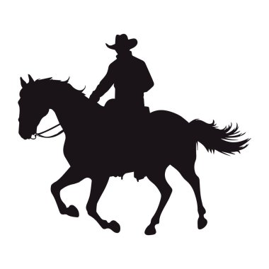 Kovboy silueti açık havada izole edilmiş.