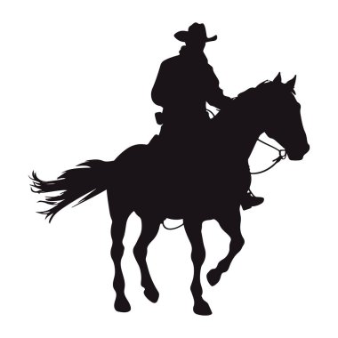 At siluetinde kovboy silueti izole edilmiş.