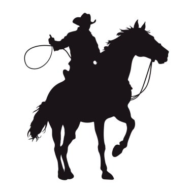 At memelisindeki kovboy silueti izole.