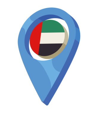 uae ulusal bayrak pin konumu izole