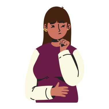 Düşünceli, soyutlanmış bir kadın.