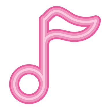 neon müzik notası tasarımı illüstrasyonu