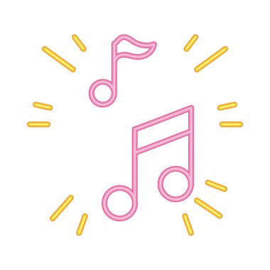 neon müzik ses illüstrasyon tasarımı