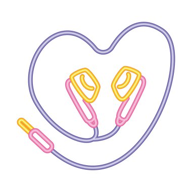 neon müzik parlayan illüstrasyon tasarımını sever