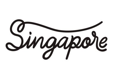 Singapur şehri harfleri tek renkli stil.