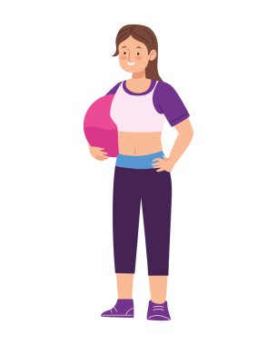 Fitness kadını karakter çizimi tasarımı