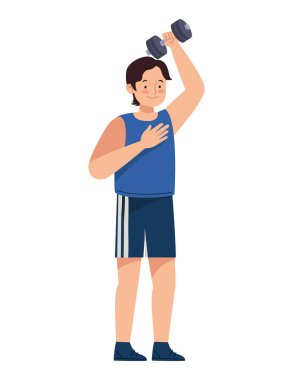 Halter resimli fitness adamı