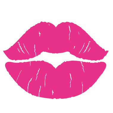 Öpücük dudakları güzel çizimler izole edilmiş