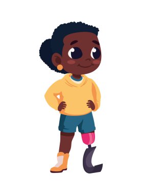 Kız sakatlığı, bacak protezi çizimi.