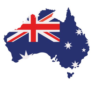 Avustralya harita ve bayrak simgesi
