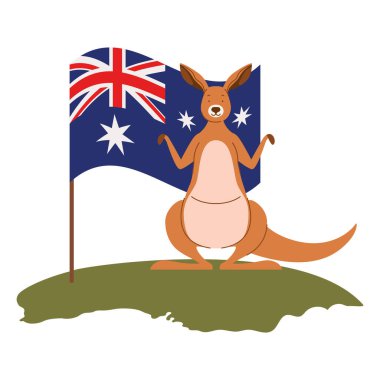 Kanguru ikonlu Avustralya bayrağı