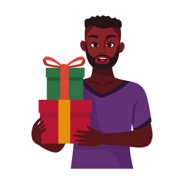 Hediyeler çizim tasarımlı kwanzaa adamı