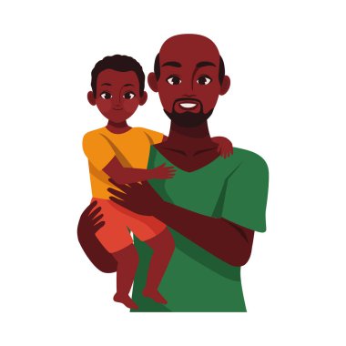 Kwanzaa baba ve oğul illüstrasyon tasarımı