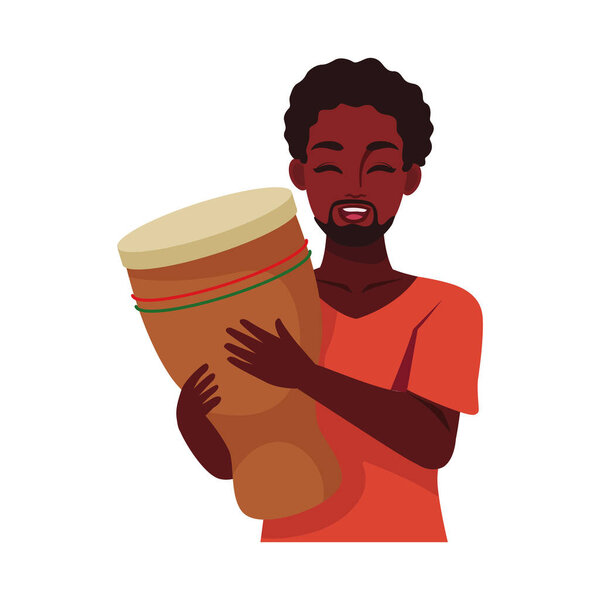 kwanzaa man with djembe drum illustration