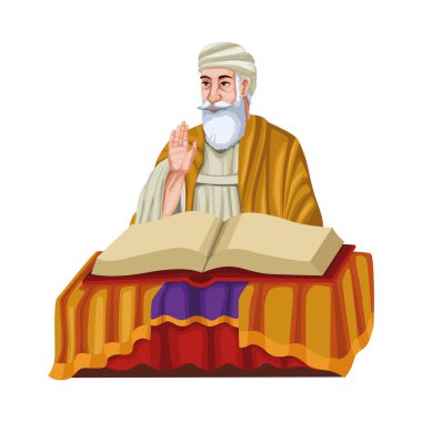 Guru nanak jayanti efsanesi çizimi izole edildi