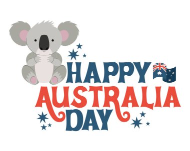 Koala simgesiyle Avustralya Günü harfleri