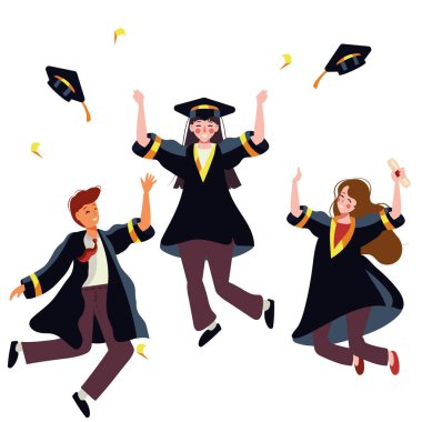 mezuniyet töreni illüstrasyonu izole edildi