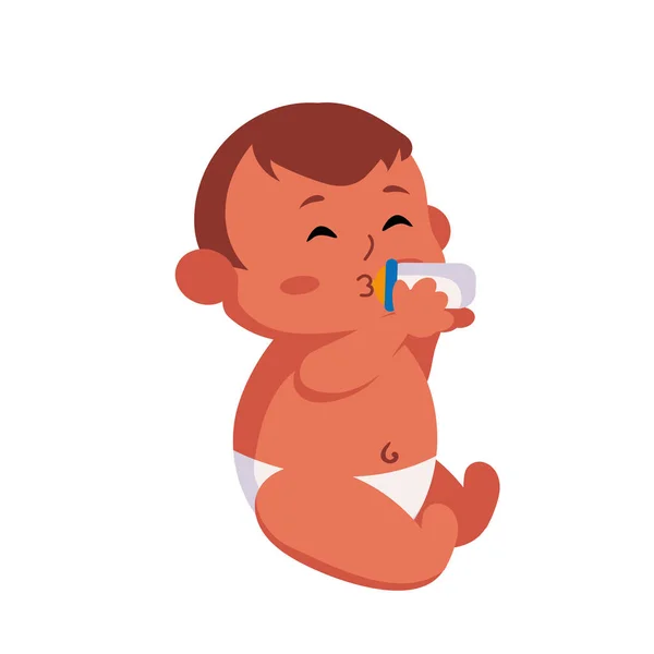 Baby Mit Flasche Illustration Design — Stockvektor