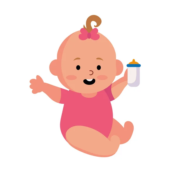 带有瓶子物体插图的婴儿 — 图库矢量图片