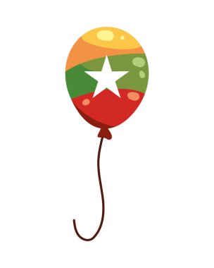 Myanmar bağımsızlık günü balon illüstrasyonu