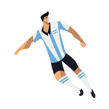 futbol Arjantin oyuncusu karakter çizimi tasarımı