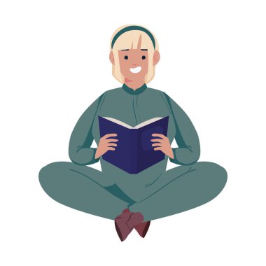 Çizim tasarımı okuyan kitap okuyan kız