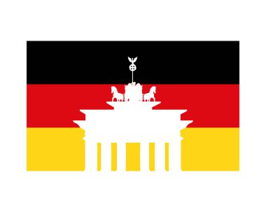 Almanya Brandenburg kapısı ve bayrak illüstrasyonu