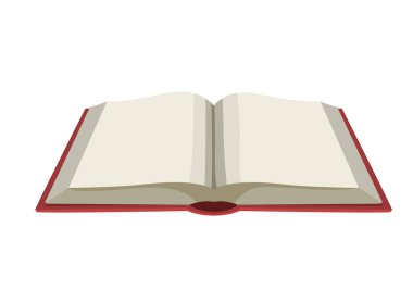 Açık kitap okuma illüstrasyonu izole